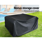 7PC Sofa Set with Storage Cover Outdoor Wicker