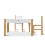 Artiss Kids Table and Chair Storage Desk - White & Natural