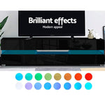 Artiss TV Cabinet Entertainment Unit Stand RGB LED Gloss Furniture 177cm Black