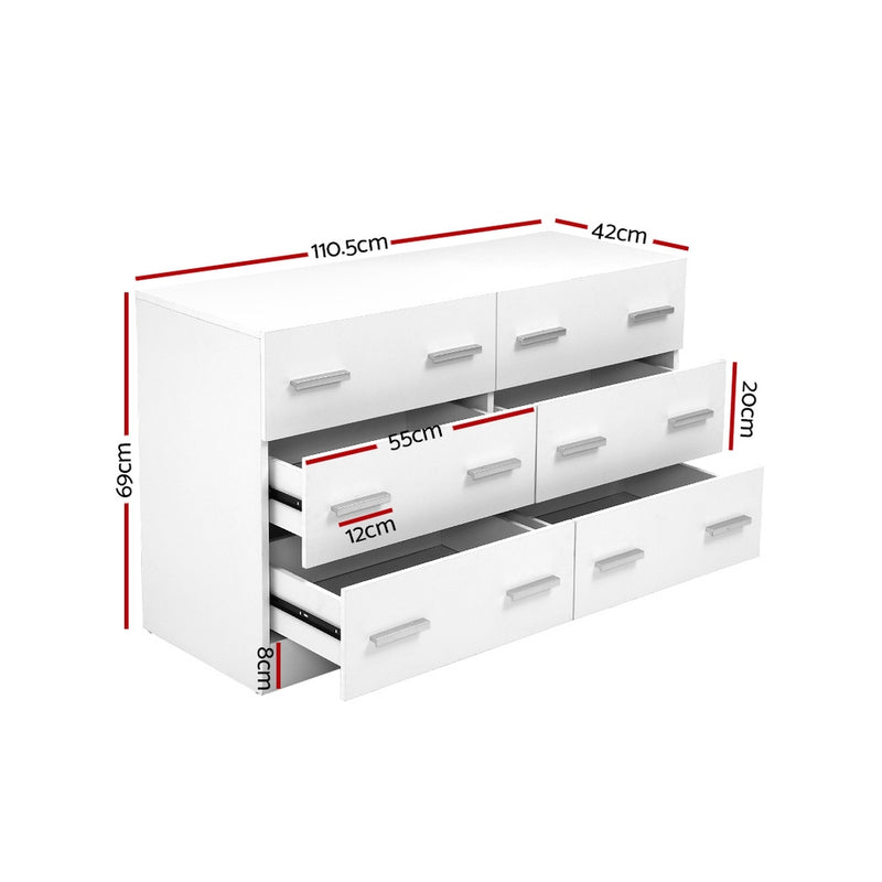 6 Chest of Drawers Cabinet Dresser - Pay 50% deposit & we deliver