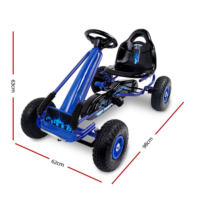 RIGO Kids Pedal Go Kart Car Ride On Toys Racing Bike Blue