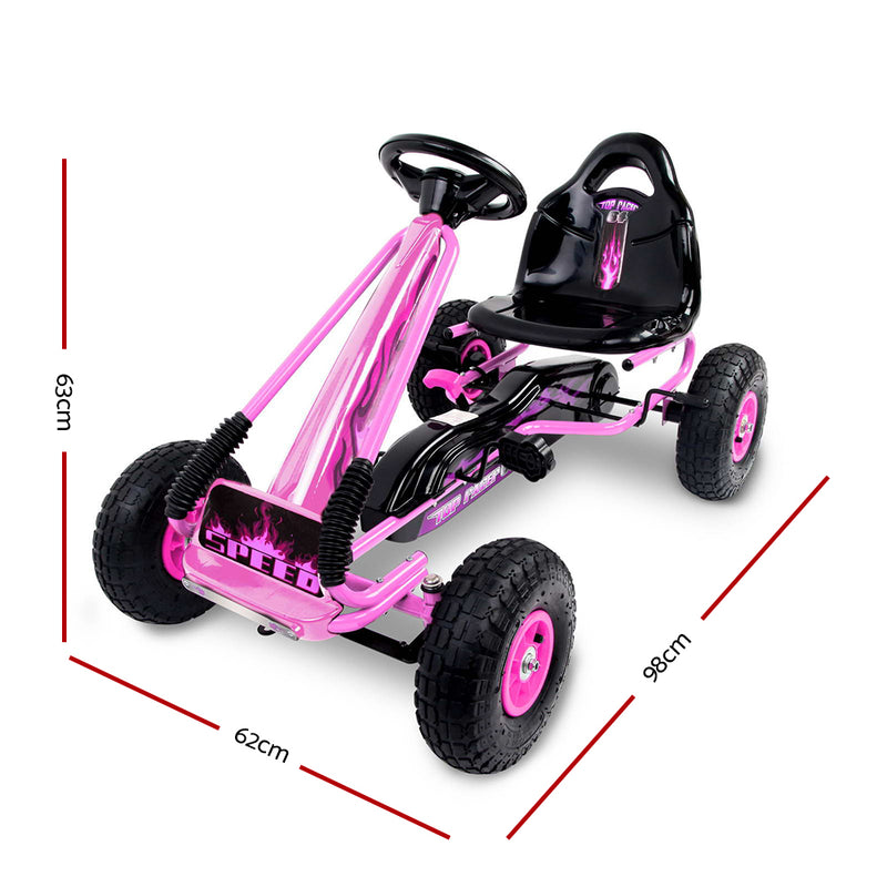 RIGO Kids Pedal Go Kart Car Ride On Toys Racing Bike Pink