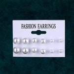 12 Pairs Flower Women'S Earrings Set Pearl Crystal Stud