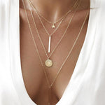 Vintage Multilayer Crystal Pendant Necklace