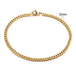 Unisex Simple 3-11mm Cuban Chain Bracelets