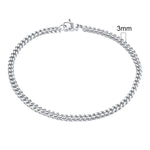 Unisex Simple 3-11mm Cuban Chain Bracelets