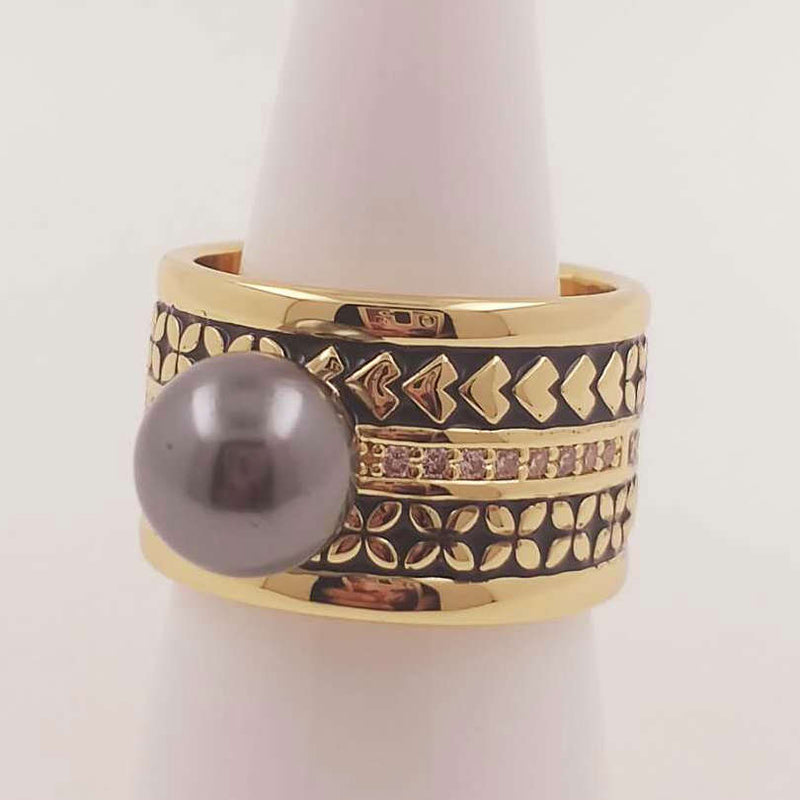 Hawaiian Samoan tribal pearl ring