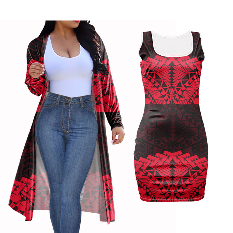 Beautiful Tribal Polynesian 2 Piece Clothing Set