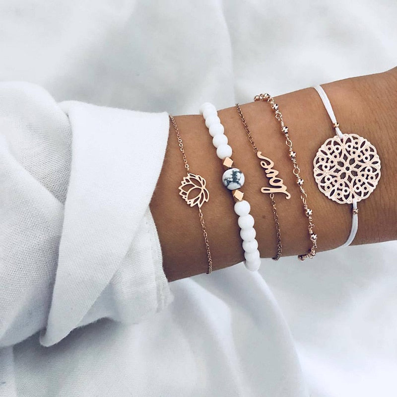 30 Styles Bohemian Bracelet Set For women