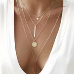 17KM Multilayer Crystal Moon Necklaces & Pendants for ladies