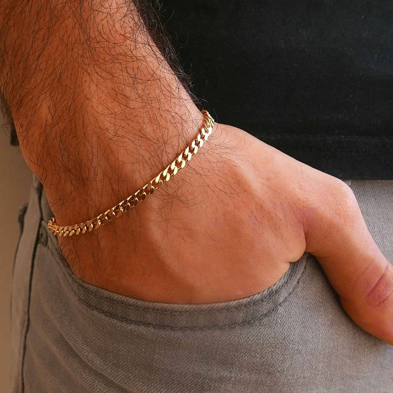 Unisex Simple 3-11mm Cuban Chain Bracelets