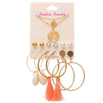 12 Pairs Flower Women'S Earrings Set Pearl Crystal Stud