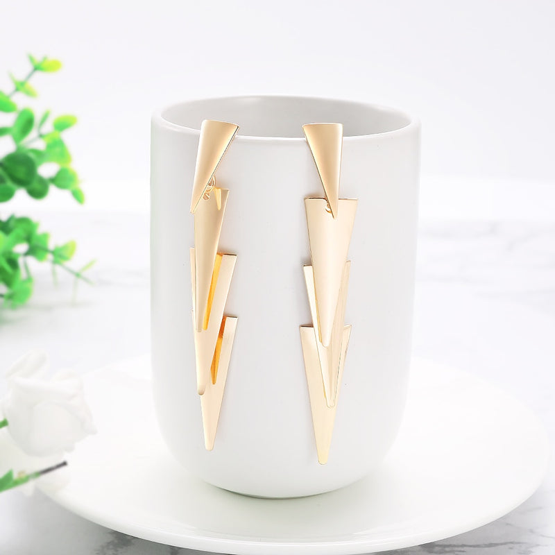 Summer Style Golden Drop Earrings For Women