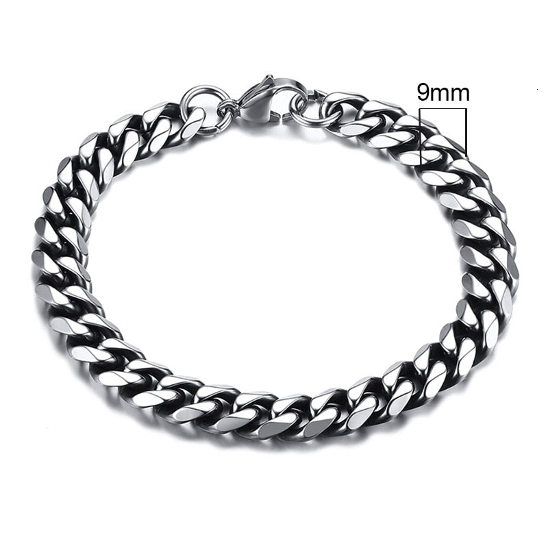 Unisex Simple 3-11mm Cuban Chain Bracelets