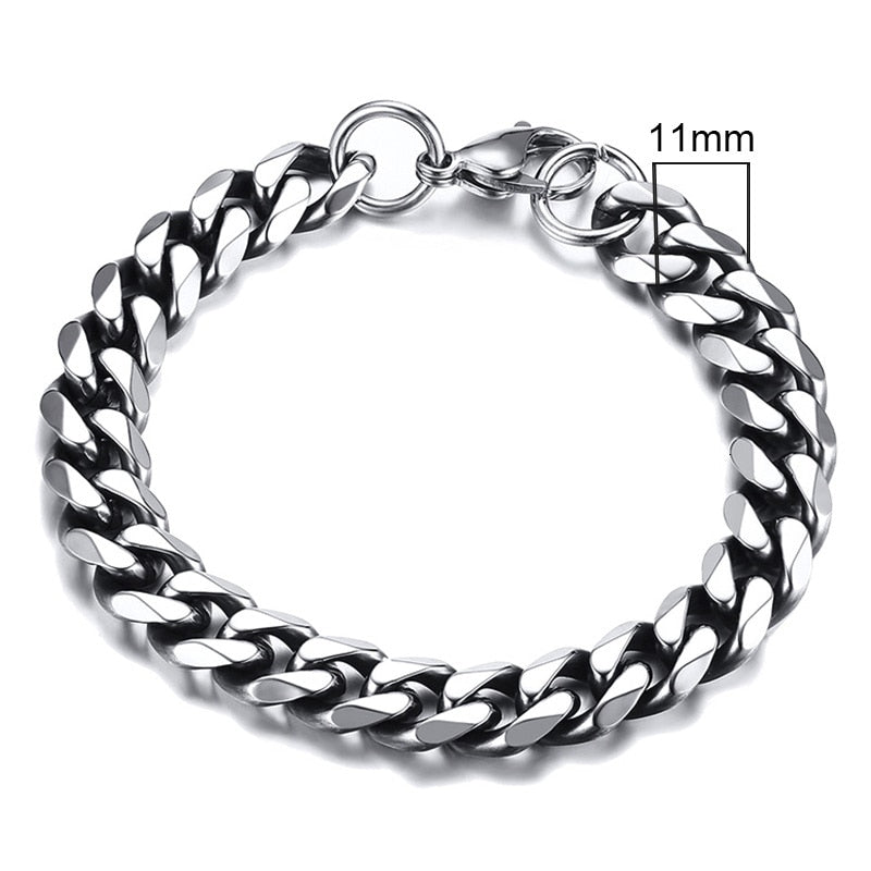 Unisex Simple 3-11mm Cuban Chain Bracelets