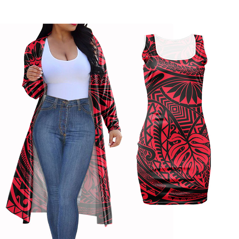 Beautiful Tribal Polynesian 2 Piece Clothing Set