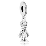 Silver Color Minnie Mickey Chain Crown Boy Pendant