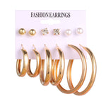 12 Pairs Flower Women'S Earrings Set Pearl Crystal Stud