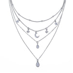 17KM Multilayer Crystal Moon Necklaces & Pendants for ladies