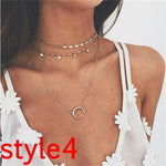 17KM Multilayer Crystal Moon Necklaces & Pendants for ladies