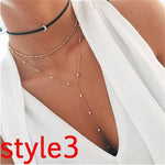 17KM Multilayer Crystal Moon Necklaces & Pendants for ladies