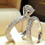 2Pcs Bridal Set Elegant rings for Women Sliver Color