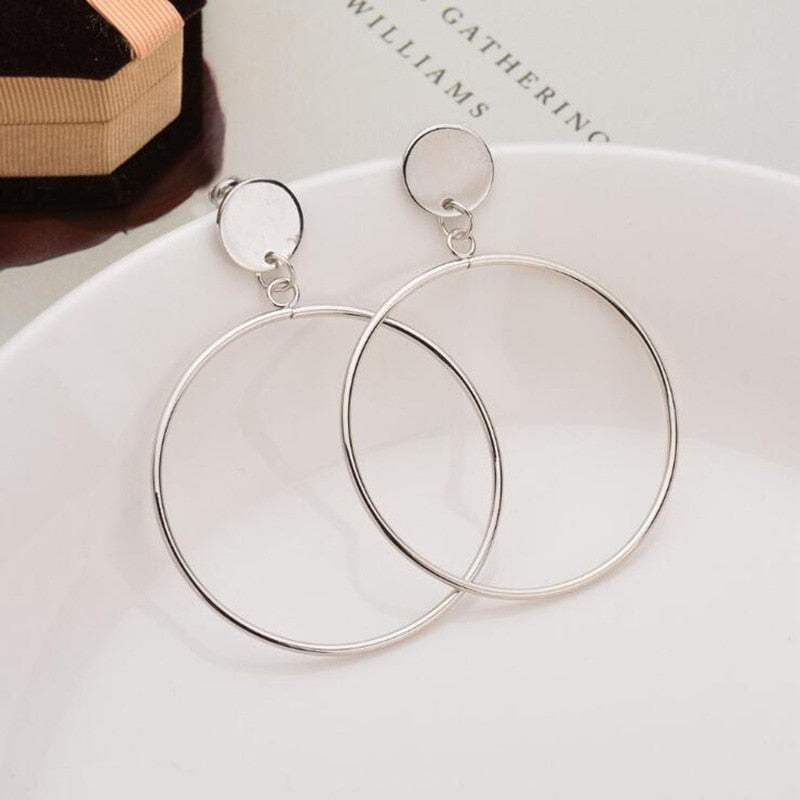 Fashion Statement Earrings Big Geometric Round Earrings