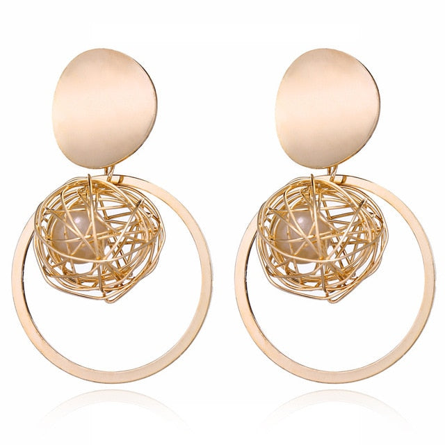 Fashion Statement Earrings Big Geometric Round Earrings