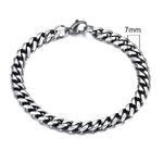 Unisex Simple 3-11mm Cuban Chain Bracelets