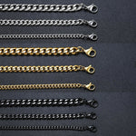 Unisex Simple 3-11mm Cuban Chain Bracelets