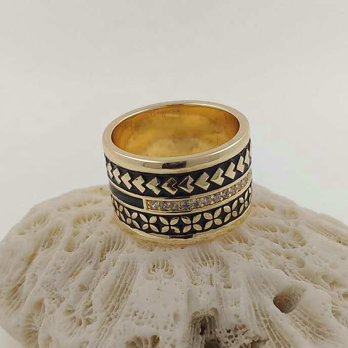 Hawaiian Samoan tribal pearl ring