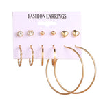 12 Pairs Flower Women'S Earrings Set Pearl Crystal Stud