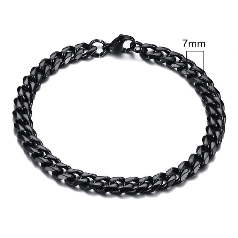 Unisex Simple 3-11mm Cuban Chain Bracelets