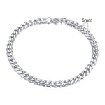 Unisex Simple 3-11mm Cuban Chain Bracelets