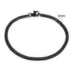 Unisex Simple 3-11mm Cuban Chain Bracelets