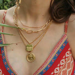 Vintage Multilayer Crystal Pendant Necklace