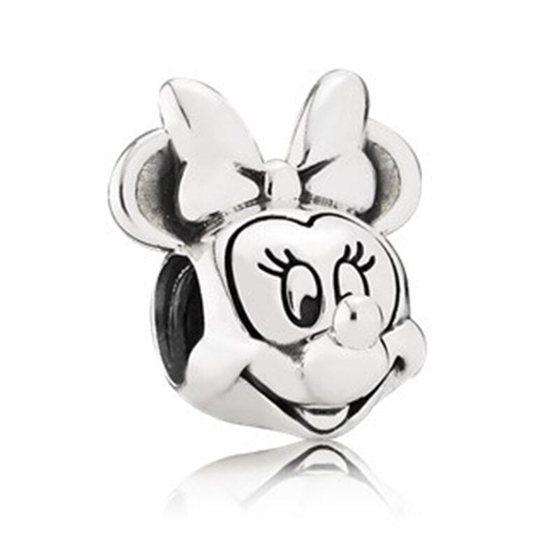 Silver Color Minnie Mickey Chain Crown Boy Pendant