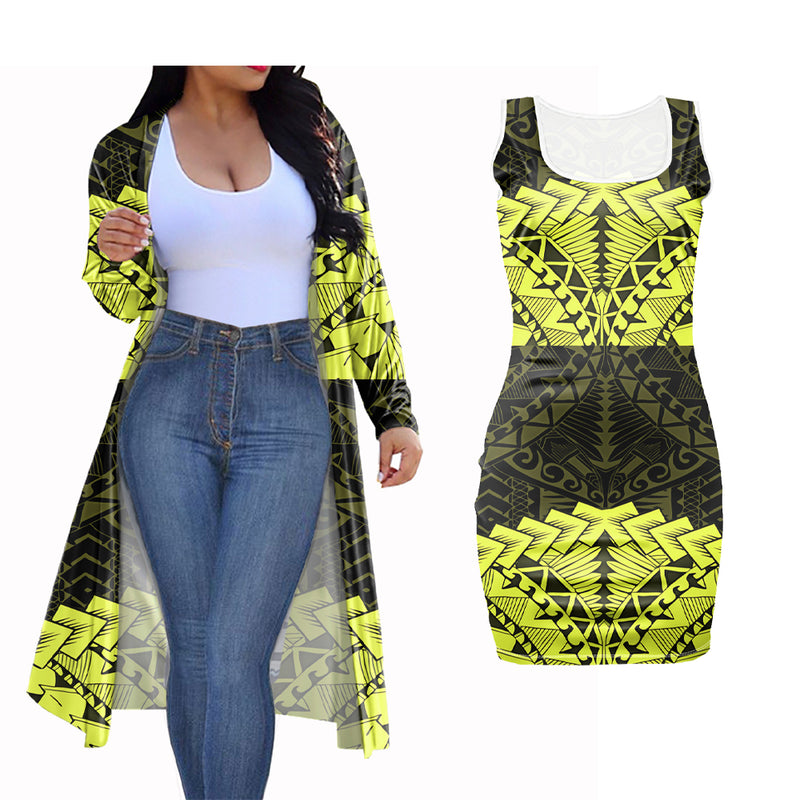 Beautiful Tribal Polynesian 2 Piece Clothing Set