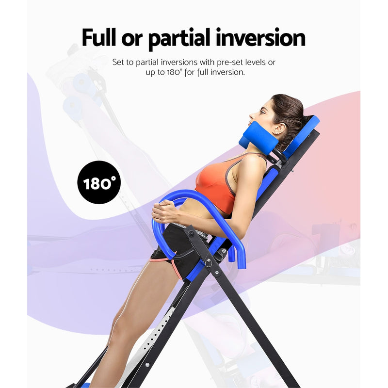 Everfit Gravity Inversion Table Foldable Stretcher Inverter Home Gym Fitness