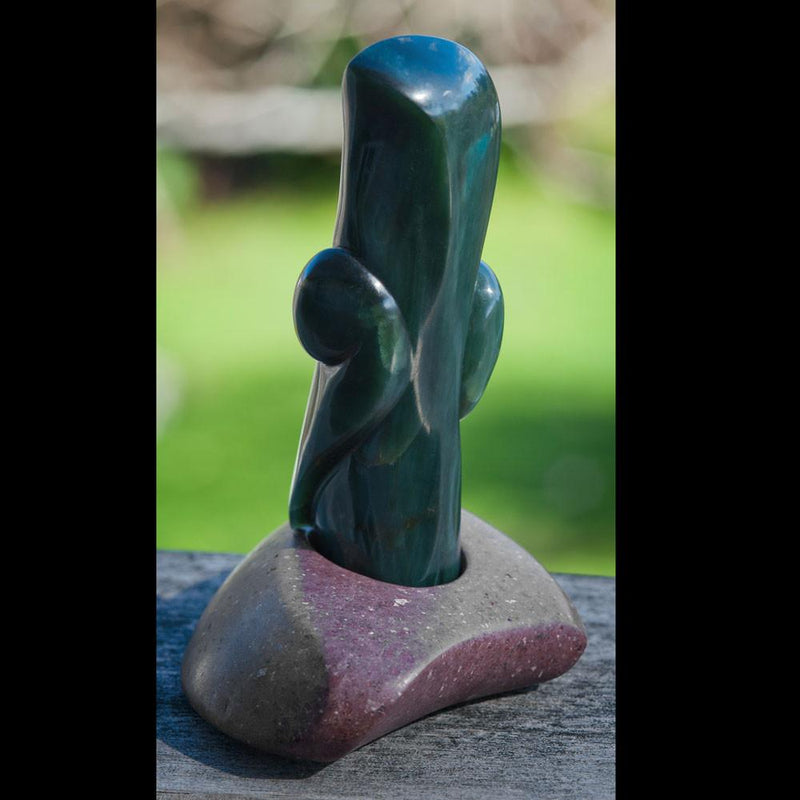 Abstract Jade Owl Touch Sculpture