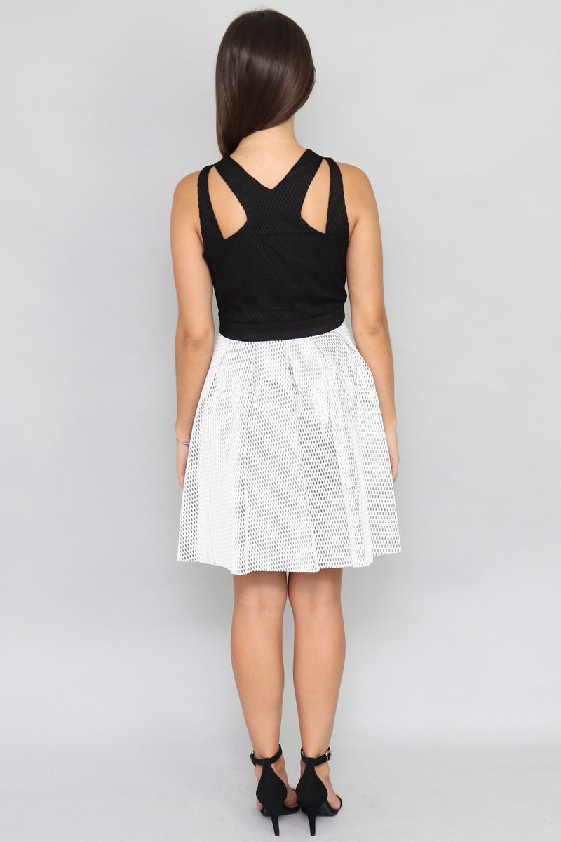 Pick me Fit & Flare Dress in Black & Silver