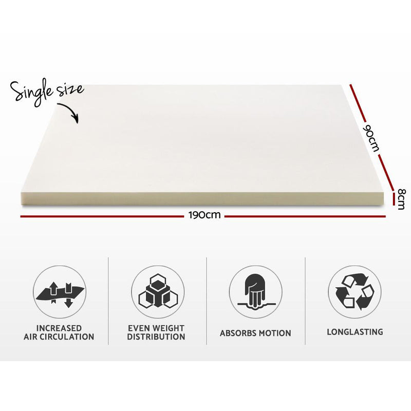 Single Size Memory Foam Mattress Topper