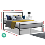 Artiss Metal Queen Bed Frame - Black