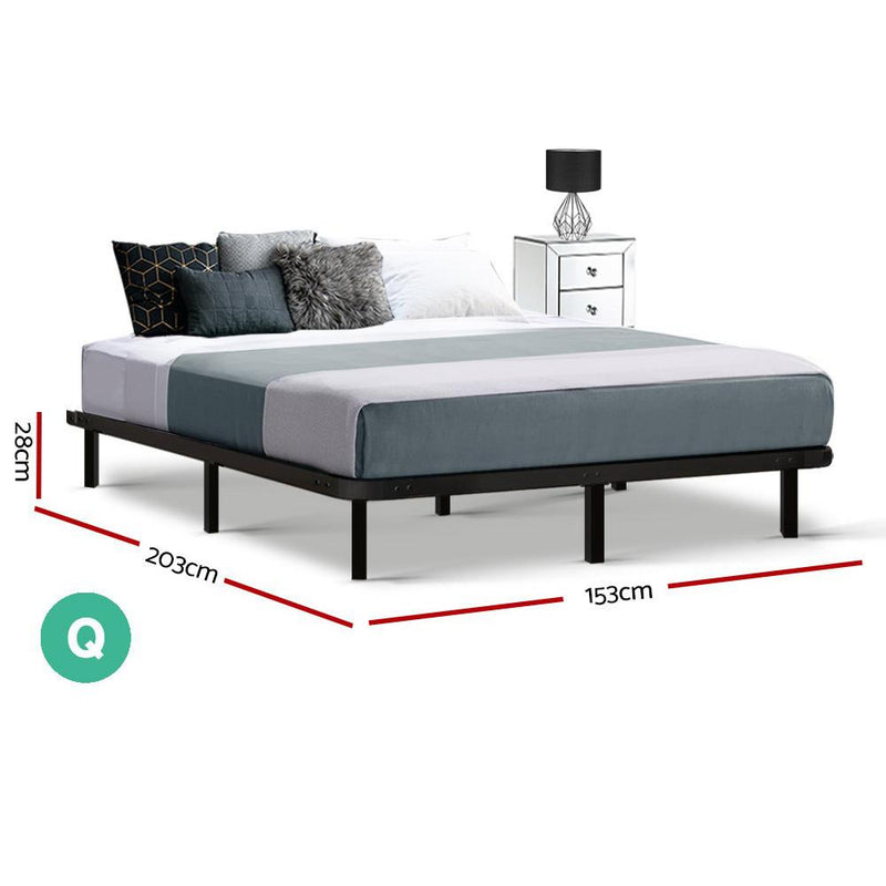 Artiss Queen Size Metal Bed Base - Black