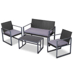 4PC Patio Table Chair Black - Pay 50% deposit & we deliver