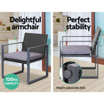 4PC Patio Table Chair Black - Pay 50% deposit & we deliver