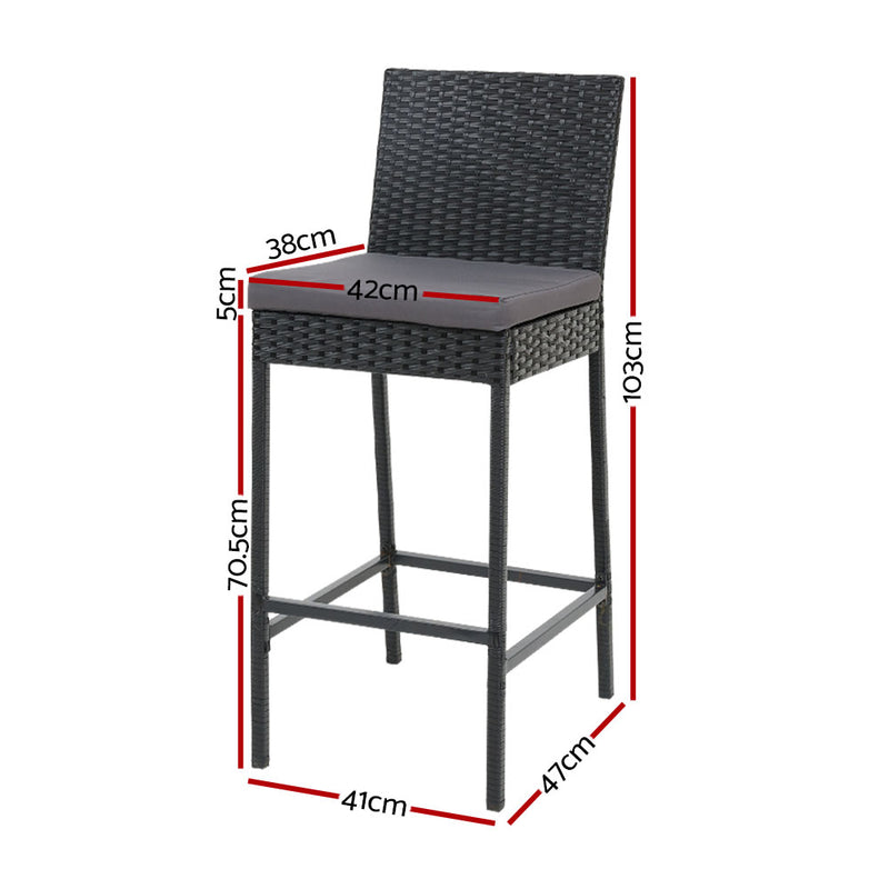 Bar Stools Dining Rattan Furniture X2 - Pay 50% deposit & we deliver