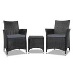 3pc Rattan Bistro Wicker Outdoor Furniture