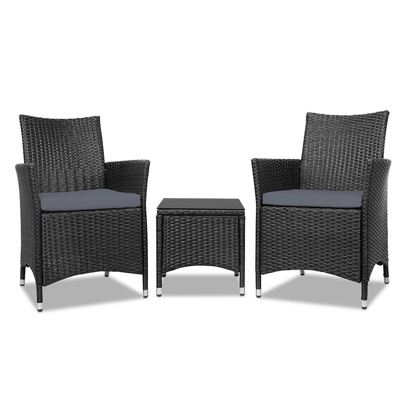 3pc Rattan Bistro Wicker Outdoor Furniture