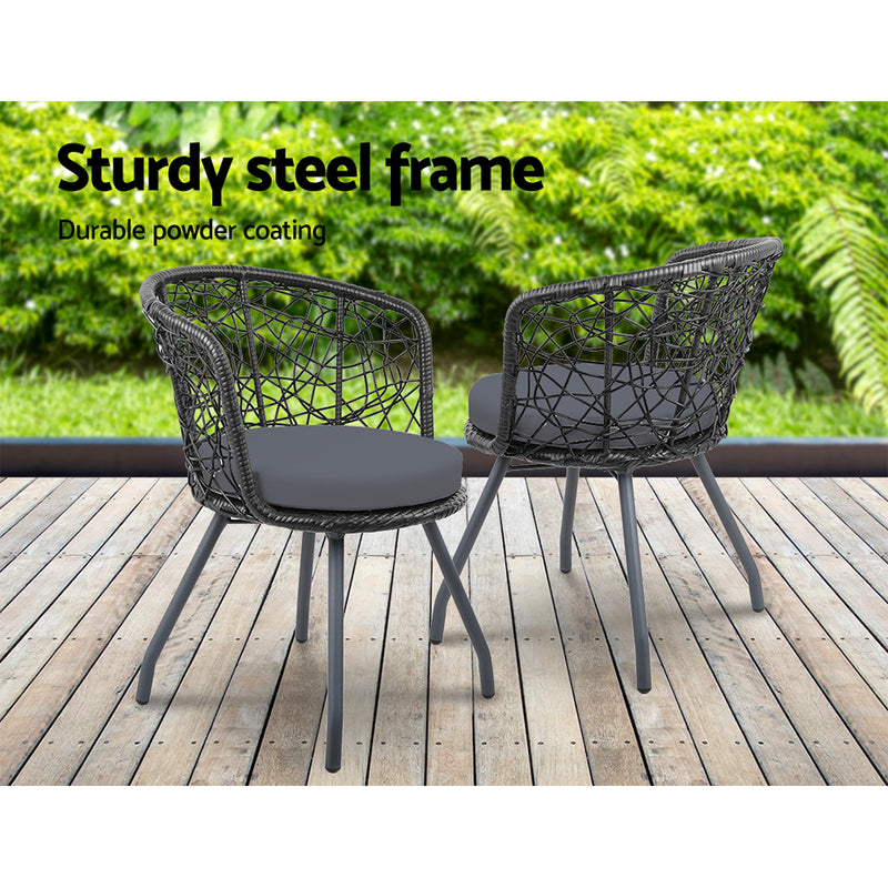 Outdoor Patio Chair and Table - Black